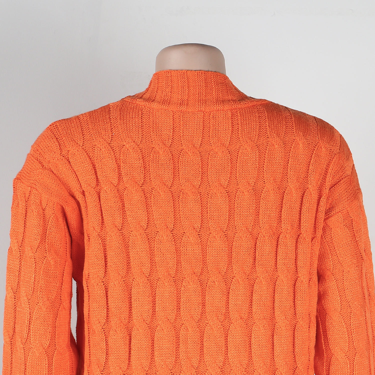 Damen Strickjacke Lang Aus Grobstrick In Unifarben Wintermantel_voghion.com