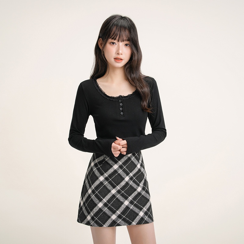 Lace base body-friendly long-sleeve
