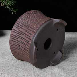 宜兴紫砂特价清仓盆景盆阳台个性创意树皮特大号吊兰绿植陶瓷花盆