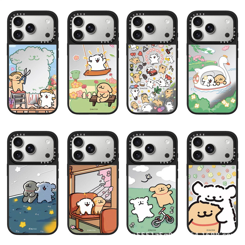 Co-branded line puppy mirror case suitable for iPhone Apple 17 Pro Max, Air/17 Pro/16 Pro