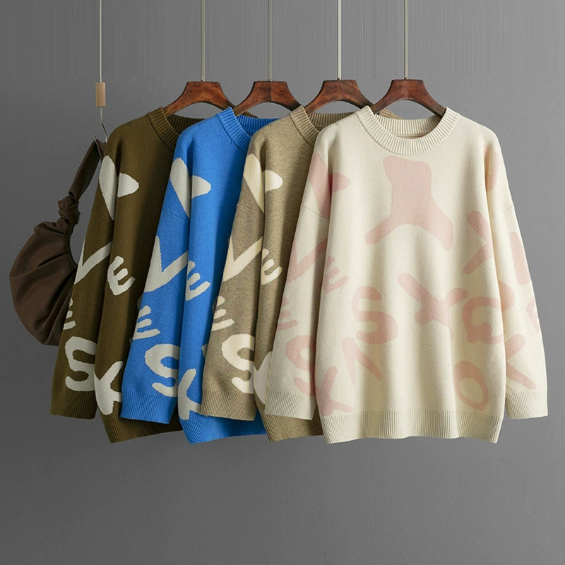 2024 Autumn And Winter New Knitted Sweater Women'S Medium And Long Jacquard Loose Bottoming Shirt Top 12 Hmqviviiynsayin8Wuext+Jelxka1Fi8Cnbk