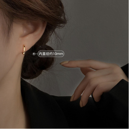 925 aguja de plata esterlina anillo de oreja círculo hebilla de oreja 2021 nueva moda pendientes de dormir