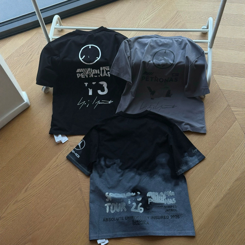 Cross-Border High-Quality Amg Petronas F1 Team Collaboration Men's and Women's Summer Logo Printed Round-Neck Short-Sleeve T-Shirt Cross-Border High-Quality Amg Petronas F1 Team Collaboration Men's and Women's Summer Logo Printed Round-Neck Short-Sleeve T-Shirt