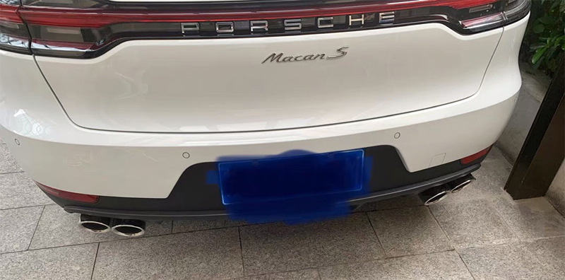 Suitable for Porsche macan sports three-layer four-out tail throat Maca GTS exhaust pipe modification round mouth square mouth