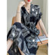 Fashion big brand high-end silk dress women's 2023 new waist slimming acetate satin temperament printed dress