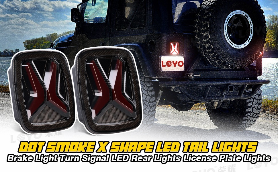 Applicable to Wrangler TJ taillight 97-06 LED rear taillight TJ modified brake light license plate light X TJ taillight