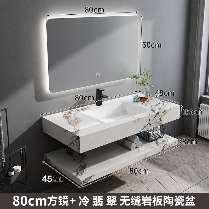 80 espejo cuadrado + sin costura fría esmeralda placa de roca cerámica cuenca