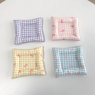 Клетчатый розовый бак хлопок Placemat Pure Cotton Purple Двойная утолщенная теплоизоляционная кабота