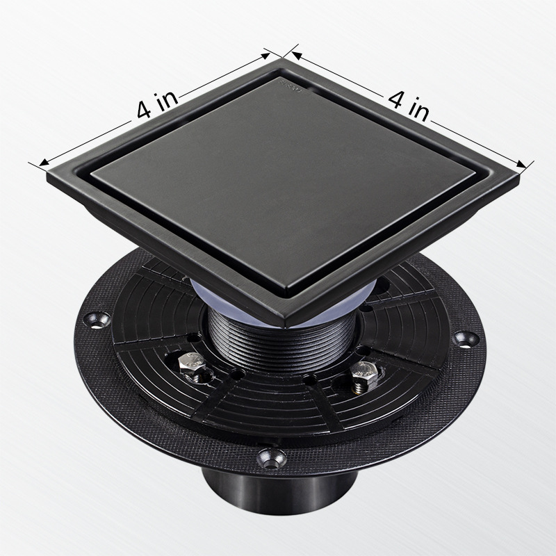 Cruz-frontera Yama 304 hijo Acero inoxidable piso drenaje cuadrado malla invisible cinturón brida americano desodorante 4in6 pulgadas al por mayor