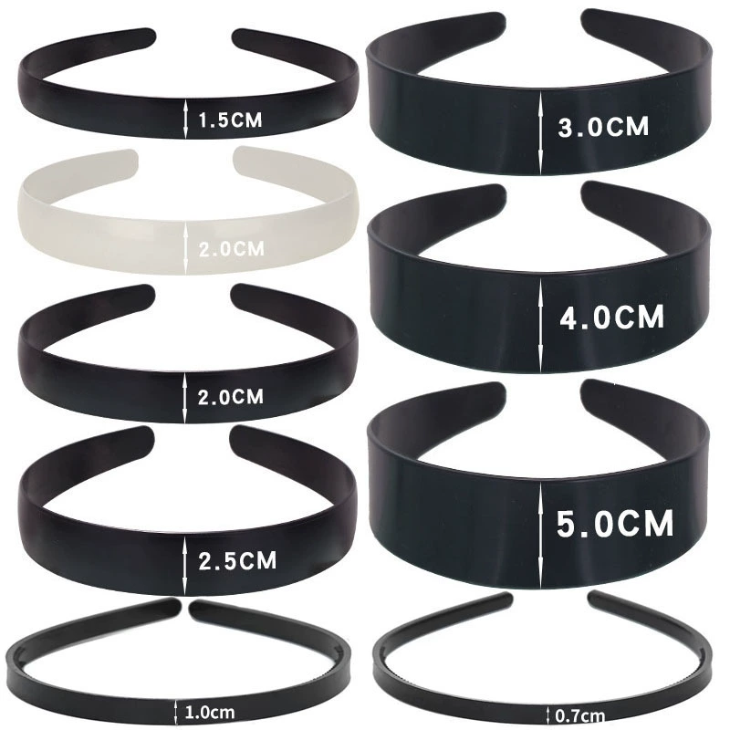 ABS черный пластик оголовье для эмбрионов DIY сумка в Корейском стиле тканевая повязка на голову широкие плоские зубчатые беззубые пластиковые аксессуары для волос