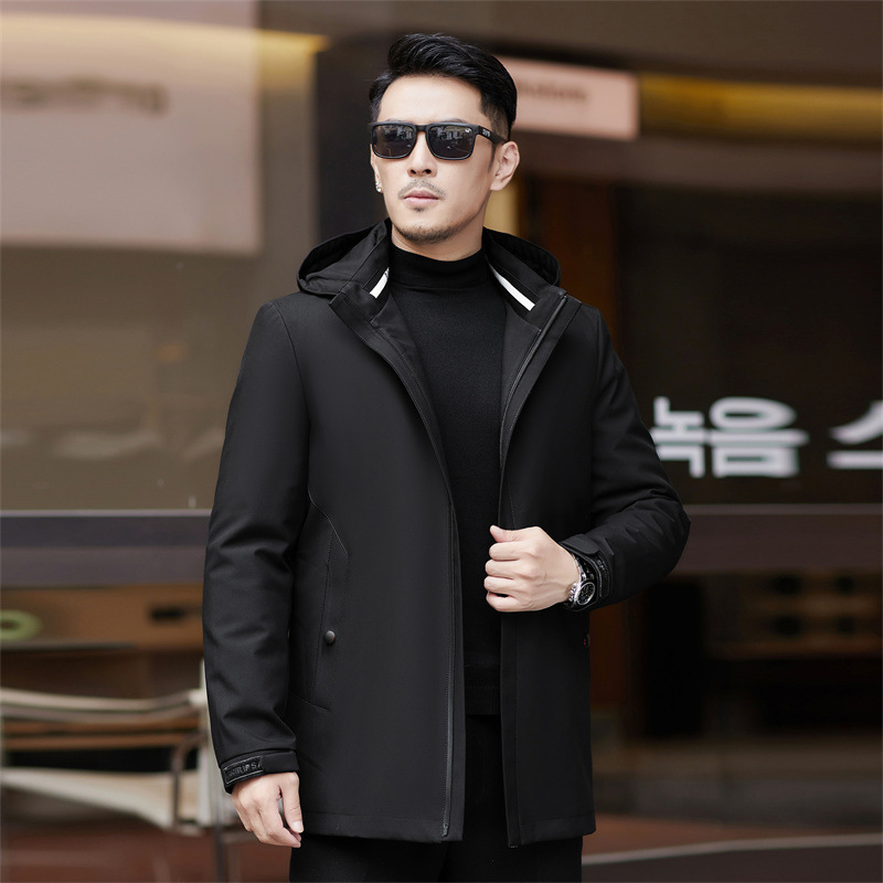 Trendy Brand genuine goods Casual Hooded Thickened Jacket Men's Outdoor Mink Fur Liner Jacket Windproof Parker Jacket Trendy Brand genuine goods Casual Hooded Thickened Jacket Men's Outdoor Mink Fur Liner Jacket Windproof Parker Jacket