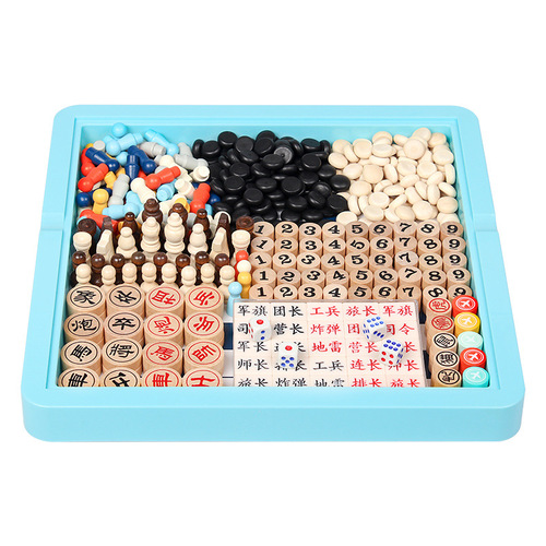 Multifunctional 27-in-1 flying chess, checkers, five-finger chess, beast chess, desktop game, children's early education educational toy