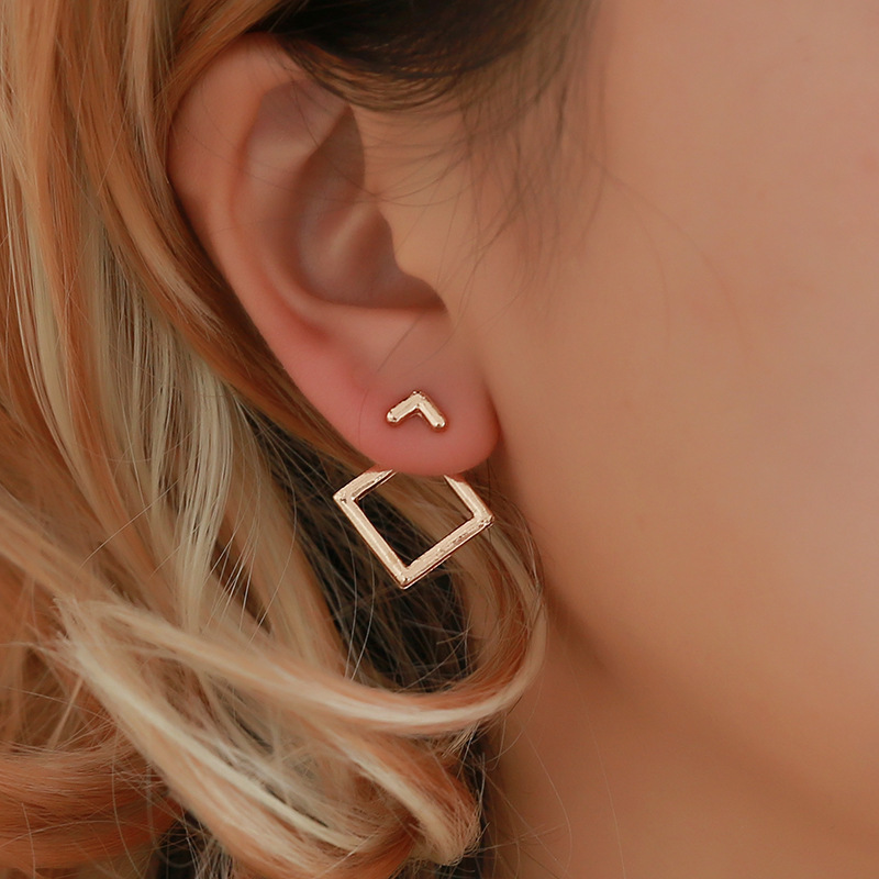 Simple Style Geometric Metal Plating Ear Studs 1 Pair