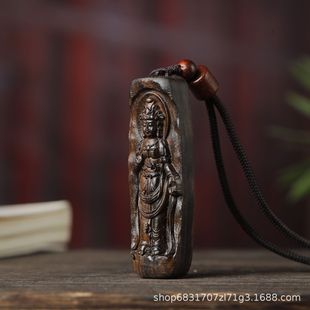 Wholesale Agarwood Brand Standing Guanyin Brand Car Pendant Car-Mounted Hand-Held Pieces Carved Crafts and Jewelry