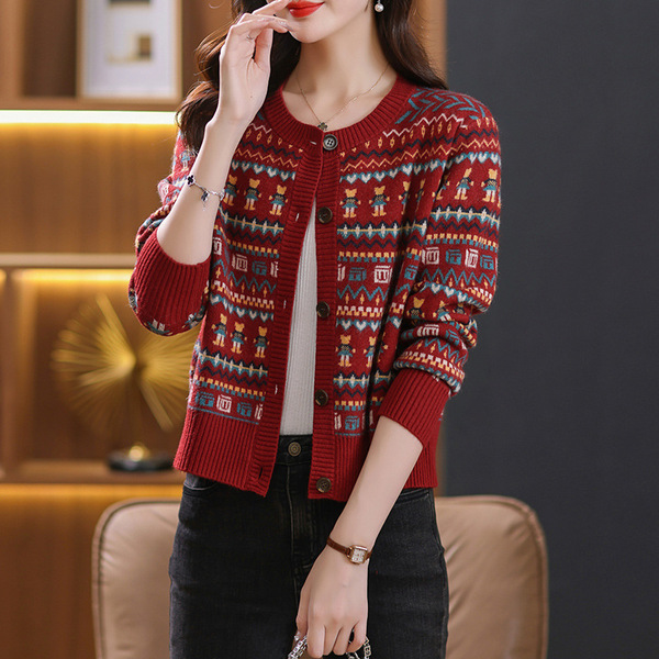 Knitted autumn jacket