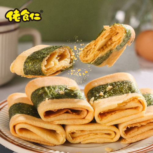 Lao Shiren Seaweed Phoenix Roll 30 pieces egg roll shortbread biscuits handmade pastries specialty seaweed internet celebrity snacks