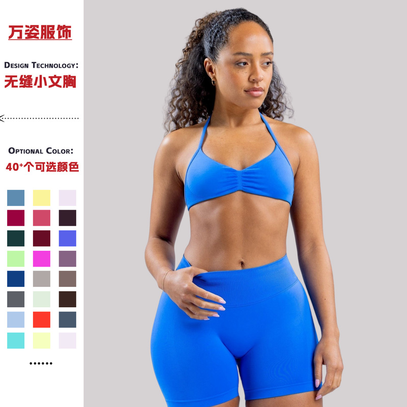 Cross-Border Halter Neck Sports Bra for Women, High-Elastic Nylon, Beautiful Back Fitness Bra, European and American Style, Comfortable Yoga Bra Cross-Border Halter Neck Sports Bra for Women, High-Elastic Nylon, Beautiful Back Fitness Bra, European and American Style, Comfortable Yoga Bra