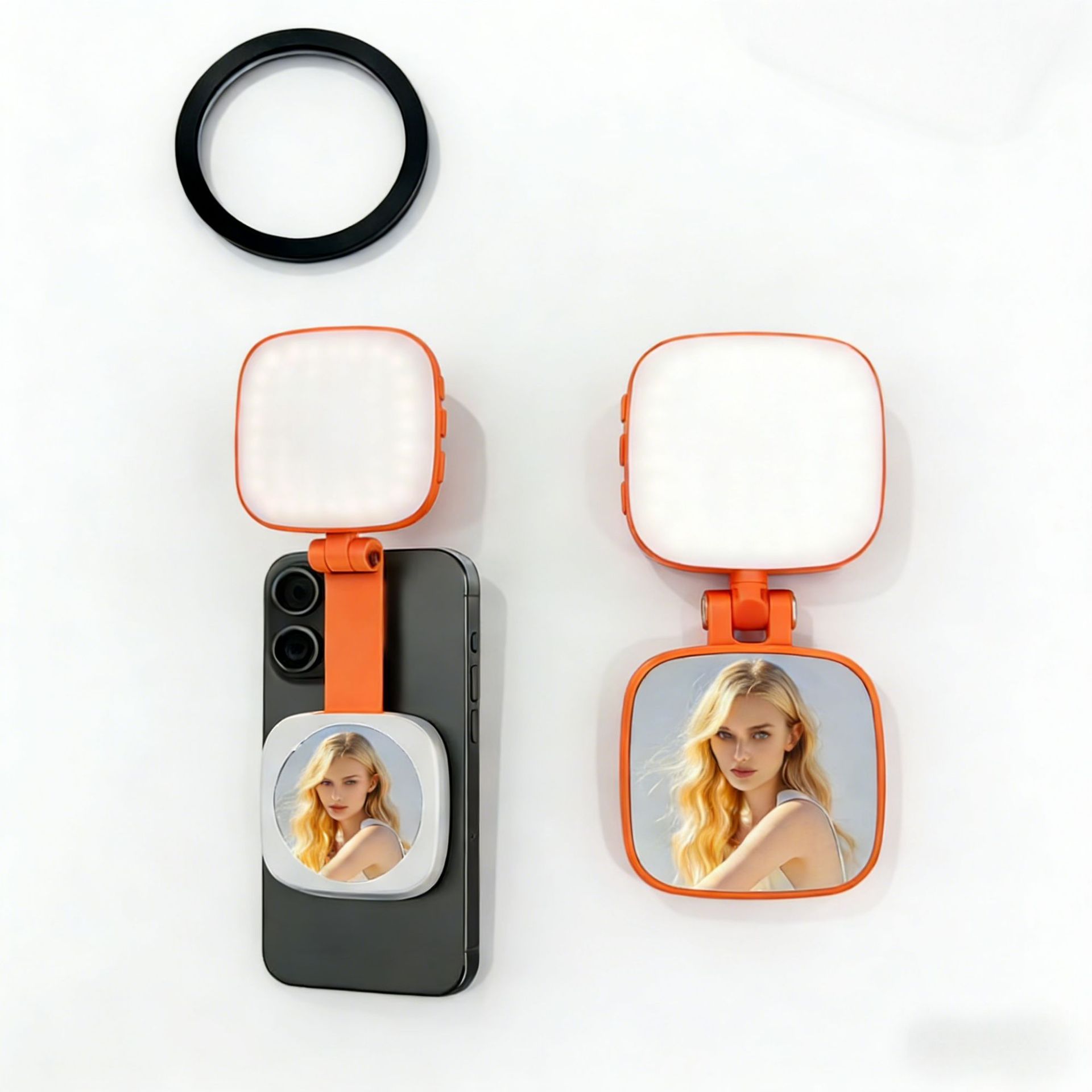 Lámpara de absorción magnética para teléfonos móviles soporte de teléfonos móviles en vivo selfie espejo de maquillaje mini portátil luz de belleza soporte de fotografía