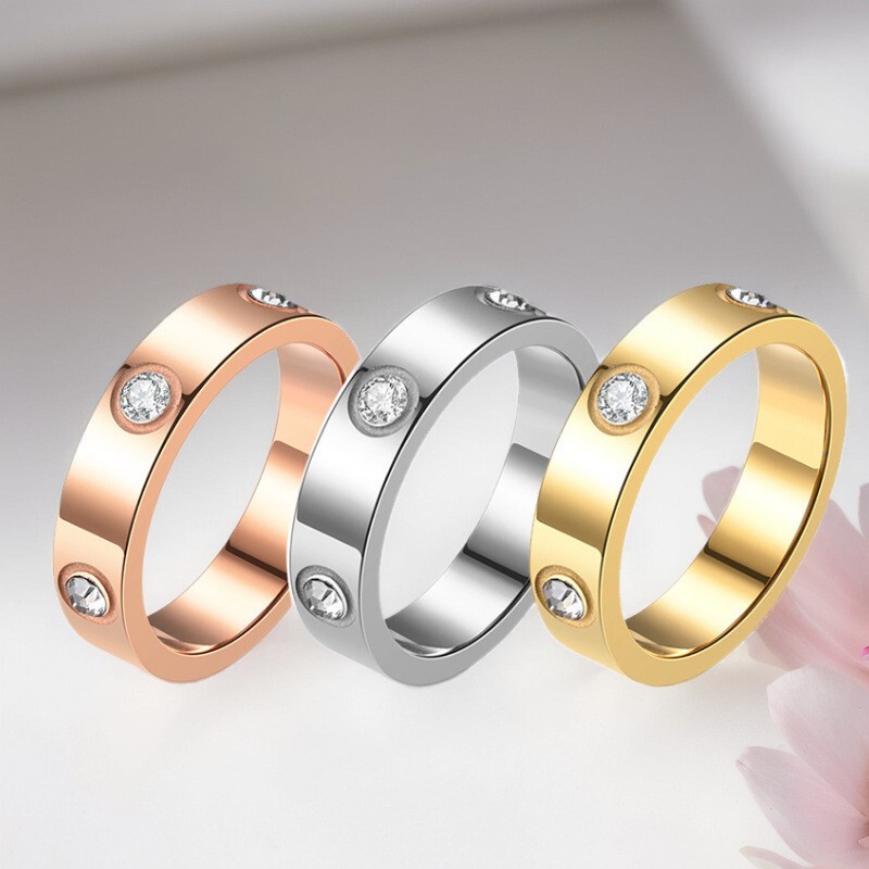 Cross-Border Titanium Steel Ring with Starry Design, Non-Fading Rose Gold Couple's Ring, Popular in Southeast Asia for Export Cross-Border Titanium Steel Ring with Starry Design, Non-Fading Rose Gold Couple's Ring, Popular in Southeast Asia for Export