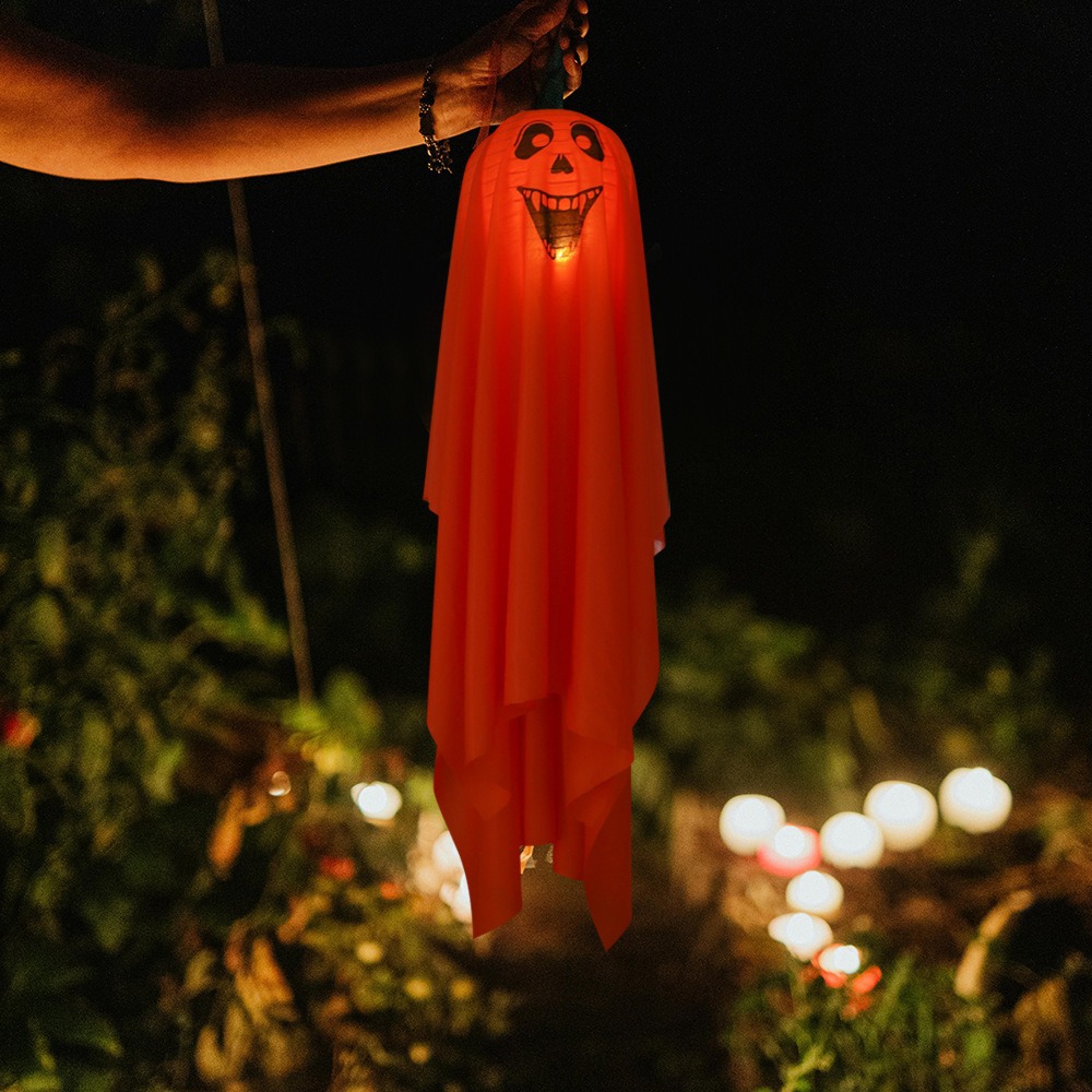 Lámpara fantasma de Halloween LED lámpara decorativa portátil lámpara de calabaza tela luminosa esqueleto lámpara de color fantasma props de fiesta tela colgante