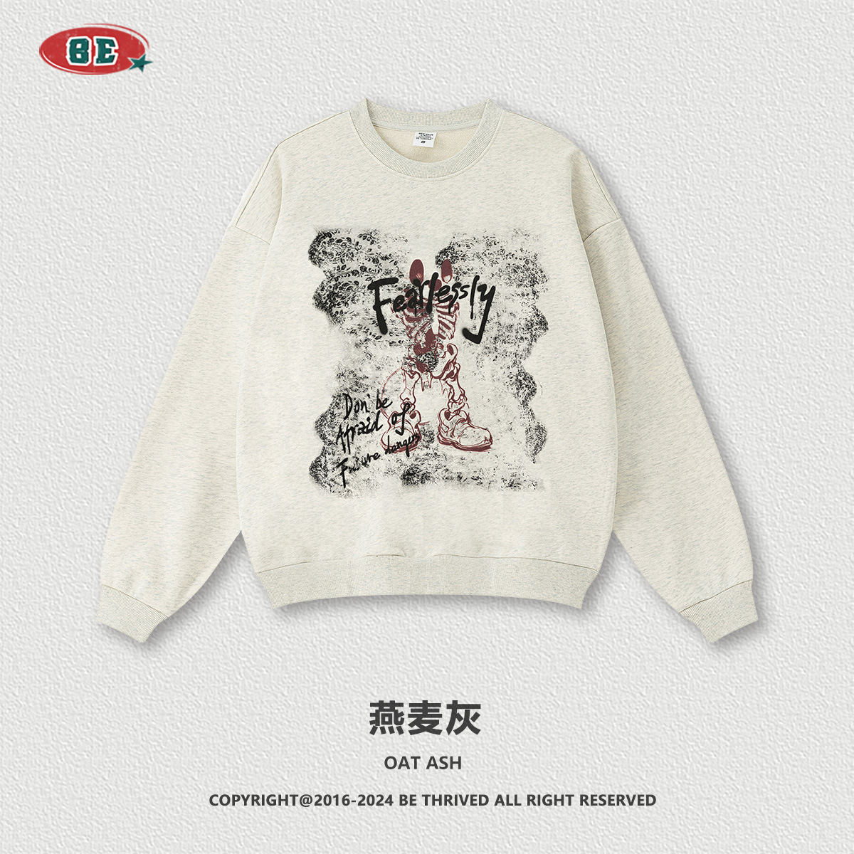 Be Hombres| 2025 otoño americano callejera vintage creativo esqueleto impresión pesada camisa de cuello redondo moda para hombres y mujeres image 7