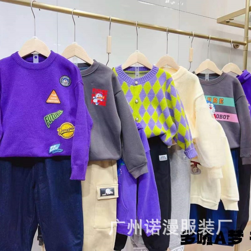 Balabala fleece-lined sweater children's clothing wholesale Doraemon children's clothing factory supply children's clothing brand discount wholesale