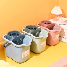 大号家用便利清洁桶带滑轮加厚拧水桶地拖桶 手压塑料拖把桶批发.