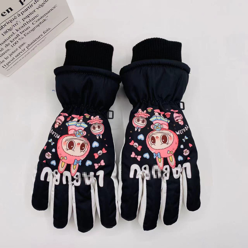 儿童滑雪手套冬季加绒加厚防滑防水防寒骑行玩雪保暖手套新款触屏|undefined