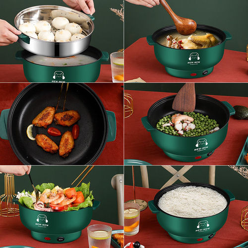 Large-caliber multi-function all-in-one home student dormitory electric cooker for cooking noodles, electric stir-fry, soup, small electric hot pot