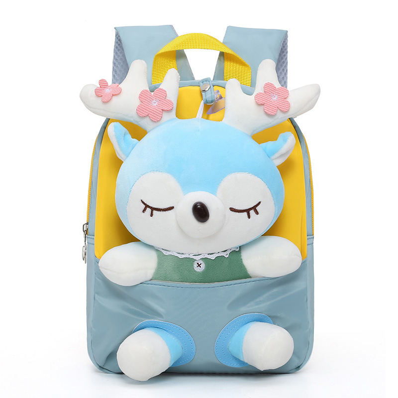 Dibujos animados felpa split ELK lindo niños pequeños mochila kindergarten bebé niña ligera moda lindo mochila
