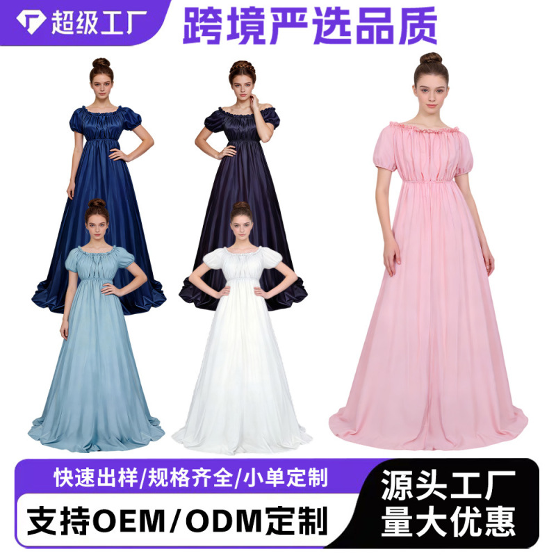 5 Bridgerton Ball Party Dress Regency Princess Victorian Era Cosplay Tailed Dress 5 Bridgerton Ball Party Dress Regency Princess Victorian Era Cosplay Tailed Dress