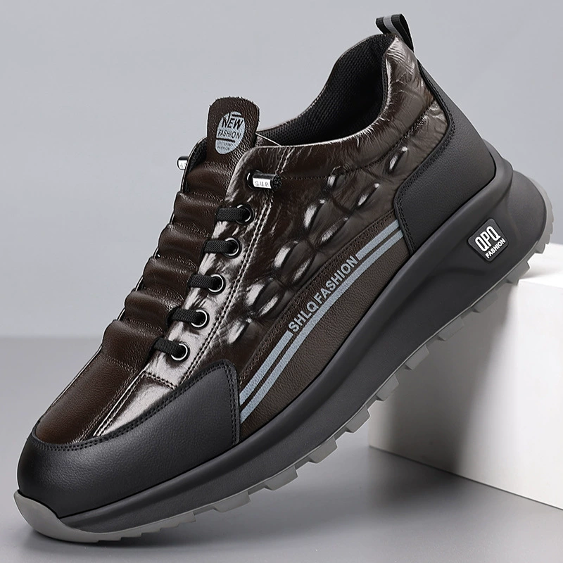 2025 мужская обувь Весенняя мода дикая кожа мягкая подошва мужская повседневная обувь легкая нескользящая спортивная обувь для молодежи