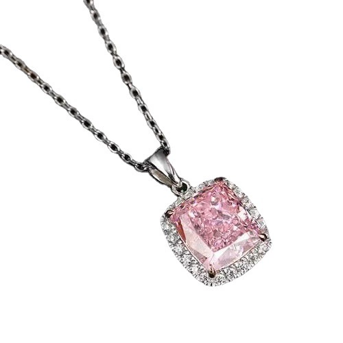 Square Pendant, small design, classic princess style, simple elegant, optional chain