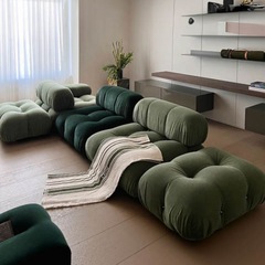マリオカメレオンbbモジュールソファーデザイナー美容院休憩エリアクリーム風豆腐ブロック布芸ソファー