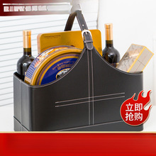收纳篮皮革礼篮手提篮水果红酒礼品篮子健身房私教大号工具篮