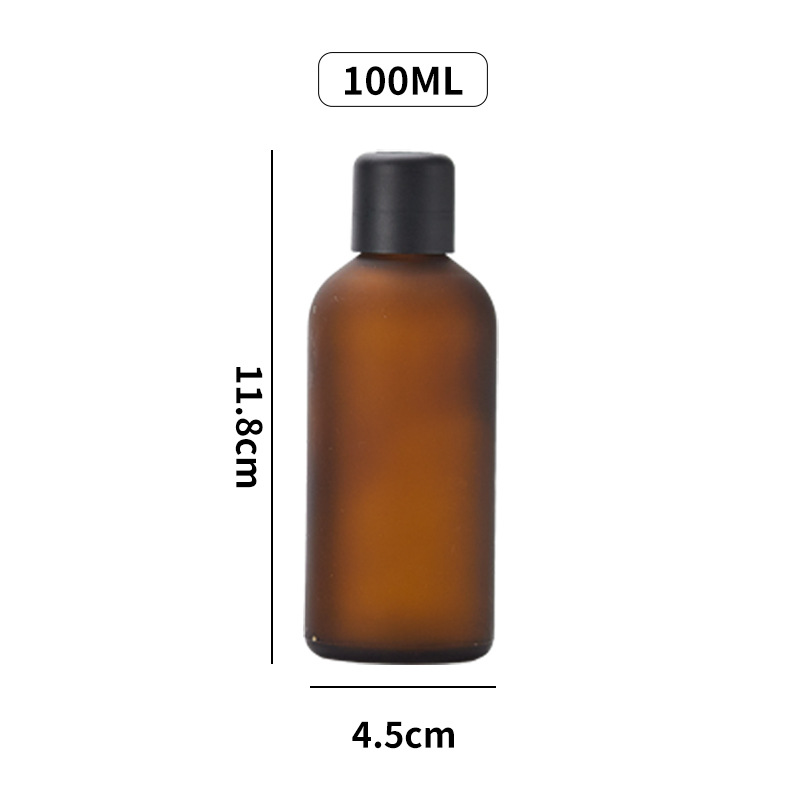 Spot 10ml botella de aceite de aceite de vidrio esmerilado marrón, tapa de cabeza antirrobo, botella de subembalaje cosmético, muestra de luz oscura, botella vacía