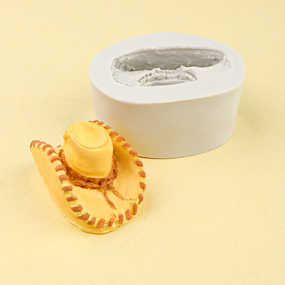 Sombrero tridimensional, sombrero de vaquero occidental, molde de silicona, yeso difusor de bricolaje, decoración de pastel de chocolate, molde de jabón hecho a mano