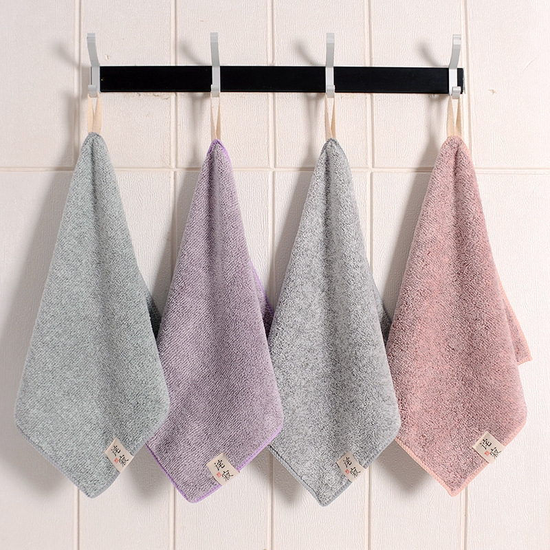 Kitchen towel non-oiled bamboo charcoal fiber square towel wholesale absorbent quick-drying children's saliva towel small towel hand towel Kitchen towel non-oiled bamboo charcoal fiber square towel wholesale absorbent quick-drying children's saliva towel small towel hand towel