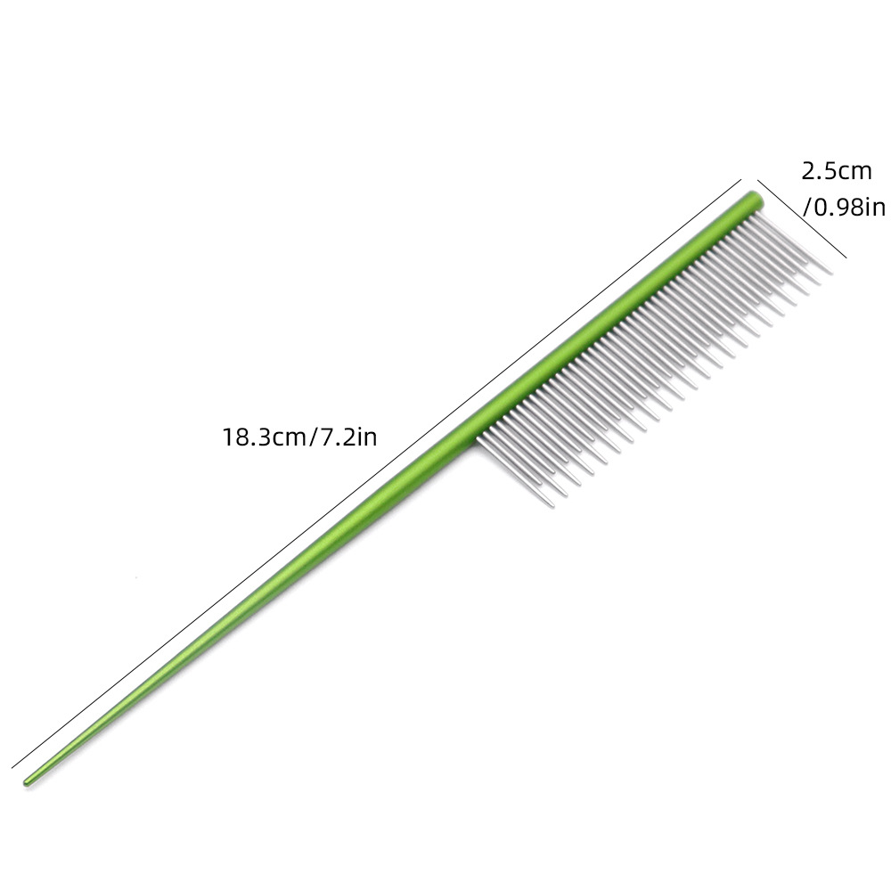 Peine para mascotas, peine, peine de cola puntiaguda de acero inoxidable, peine de pelo flotante, peine de pelo de perro, peine de pelo largo y corto