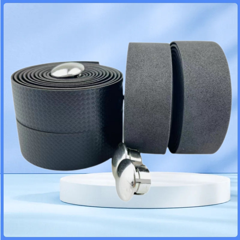 New Bicycle Handle with Bicycle Dead Speed Car Imitation Carbon Fiber PU Non-slip Sweat Absorbing Breathable Carbon Pattern Strap Handle