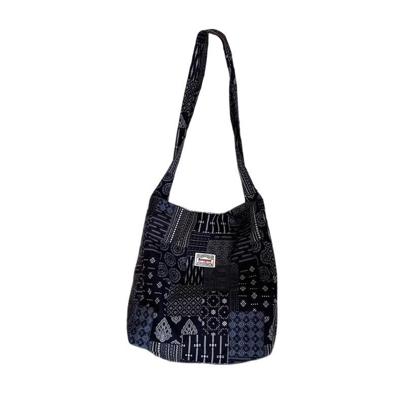 Bolso de hombro nuevo estilo japonés estilo pastoral primavera y otoño sluggishins bolsa de hombro de gran capacidad bolsa de lona amor