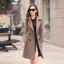 2024新款冬季韩版修身显瘦时尚气质中长款收腰毛呢外套女装呢大衣