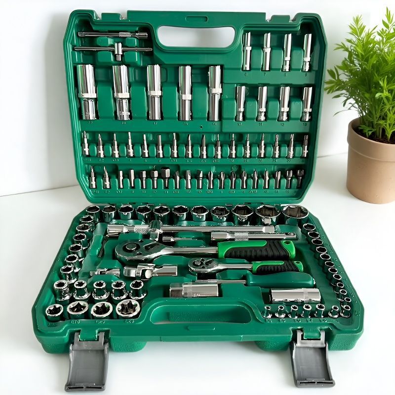 Juego completo de llaves de tubo, caja de herramientas extendida para reparación de automóviles, juego completo de 151 piezas de llaves combinadas 216