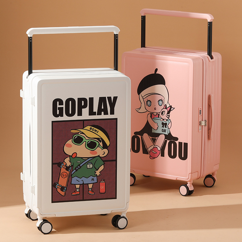 High-Value Ins Solid Color Cartoon Trolley Suitcase for Men and Women 20inch / 24inch Travel Luggage with Combination Lock High-Value Ins Solid Color Cartoon Trolley Suitcase for Men and Women 20inch / 24inch Travel Luggage with Combination Lock