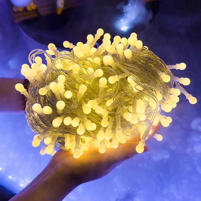 Lámpara de palomitas de maíz solar, luces de colores impermeables al aire libre, luces intermitentes, gypsophila, carpa para acampar, luces decorativas que cambian de color, luces de cadena