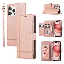 跨境iPhone16手机皮套翻盖适用苹果13 Pro max插卡手机壳俄罗斯套