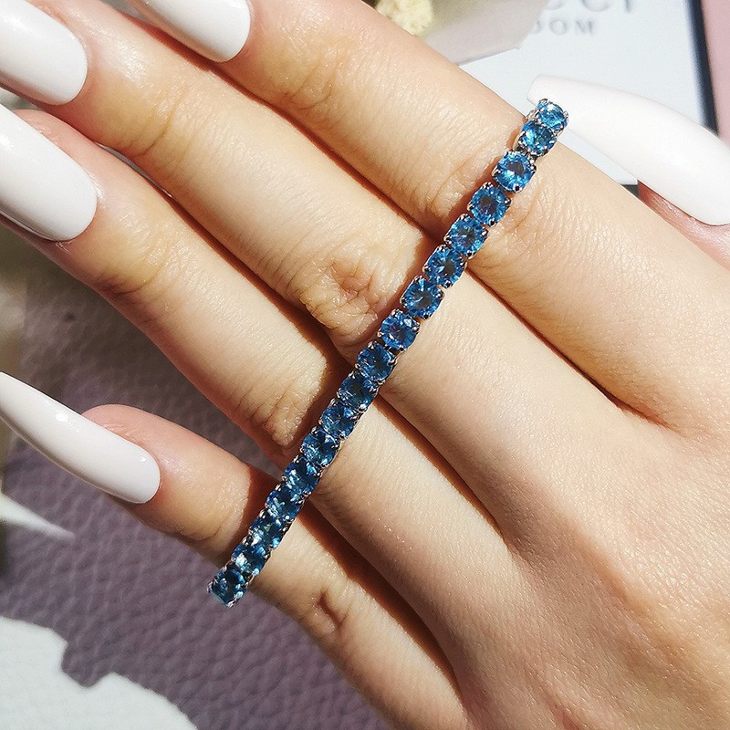 Hip Hop Tennis Armband Handstück Mehrfarbiges Zirkon Armband Damen Volldiamant Nicht verblassend S5787_voghion.com