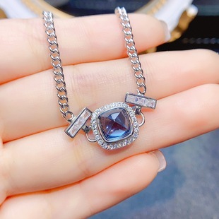New natural topaz bracelet S925 silver inlay main 7*7mm Joker net red explosions women's jewelry wholesale