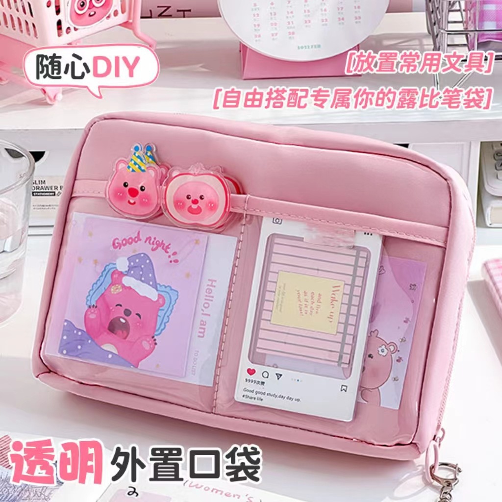 Estuche para lápices panda de gran capacidad de 12 capas, caja de papelería de estilo simple de alto valor, bolsa de papelería de resumen de clasificación de sentido avanzado para estudiantes