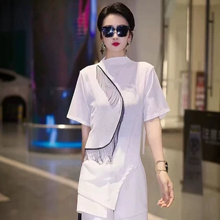 时尚薄款夏季上衣白色女装2026短袖宽松新款显瘦洋气女款T恤爆款